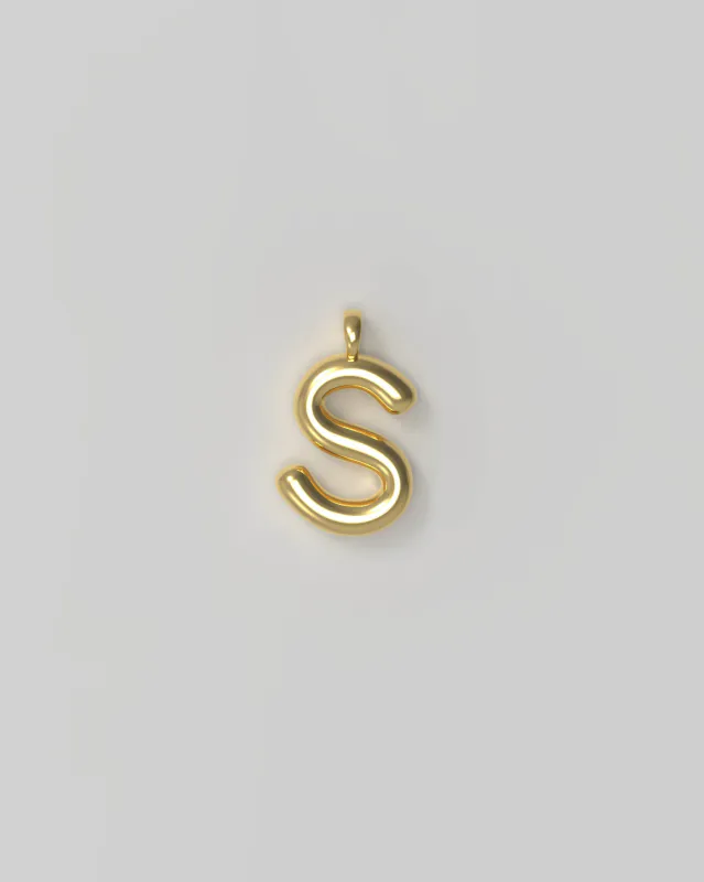 Letter Charm Plated Small