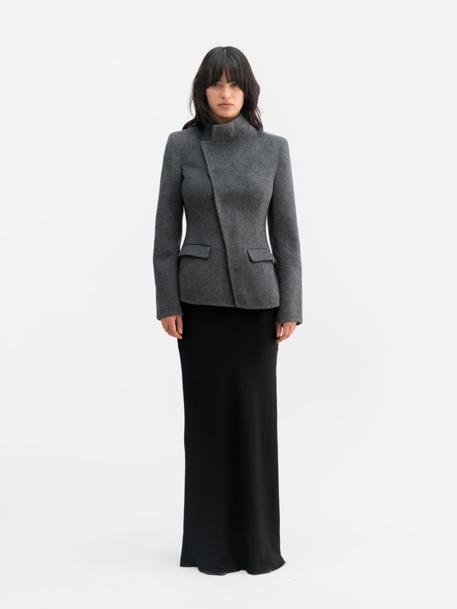 Leia Wool Blazer Dark Grey