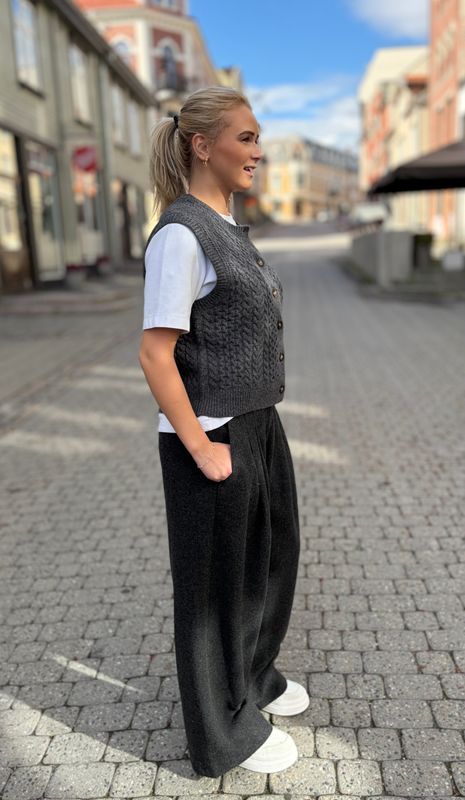 Martina Wool Pants Dark Grey Melange