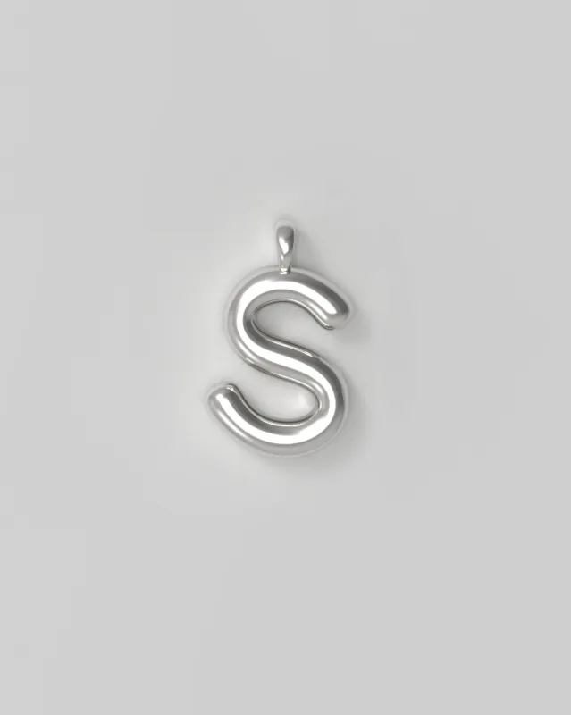 Letter Charm Large Silver