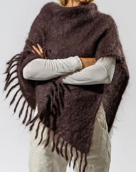 Hovedbilde Eloide Mohair Poncho - Dark Brown